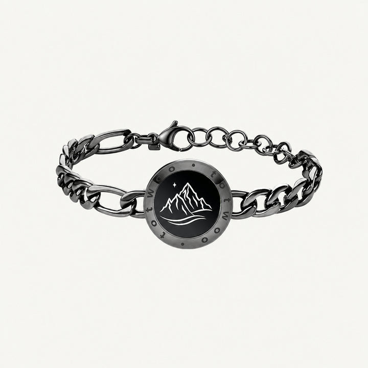 Pulseras Mountain Touch (Cadena Figaro Negra)