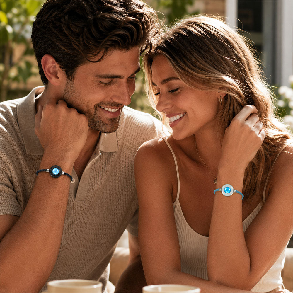 Candy Duo Touch Bracelets with Milan Rope (Black+Blue)