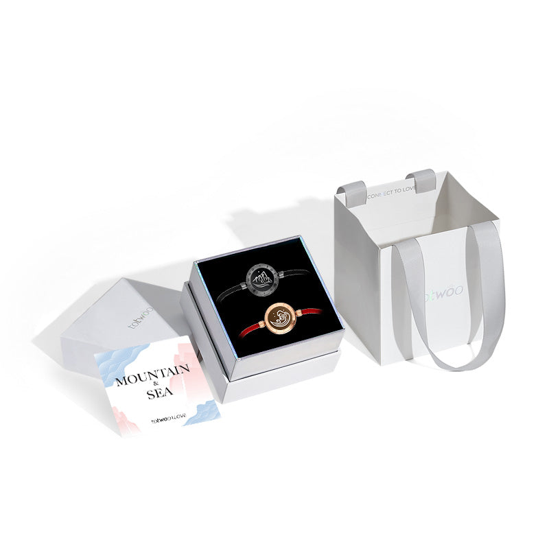 Mountain & Sea Touch-Armbänder mit Milan-Seil (Schwarz + Roségold)