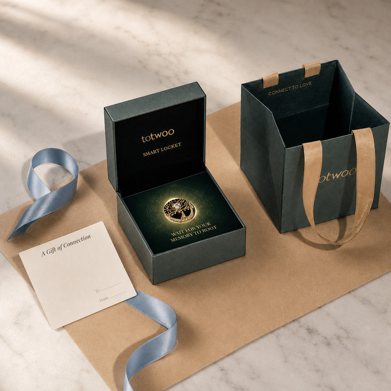 Personalized photo locket necklace in TOTWOO gift-ready packaging