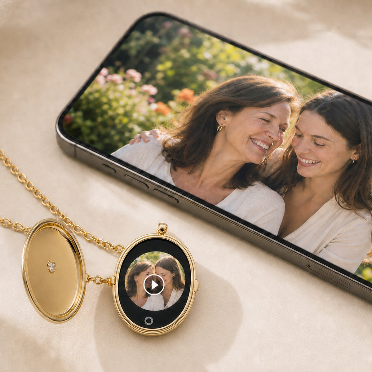 Digital locket displaying personal photos, videos and moving memories