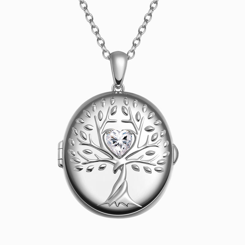Silver Tree of Life smart locket necklace