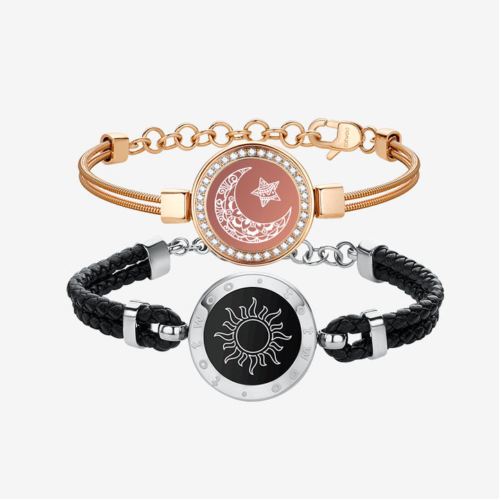 Braceletas Touch Sun & Moon (cadena de serpientes + cordón trenzado)