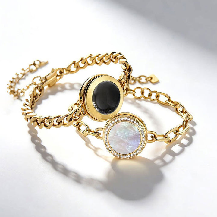 Soulmate Touch Bracelets - Gold Cuban & Paperclip Chains