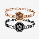 Bracelets Sun & Moon Touch avec chaîne Figaro (Noir+Or Rose)