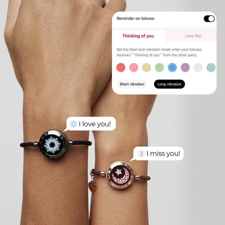 Totwoo Sun&Moon Touch Bracelets with Milan Rope Set