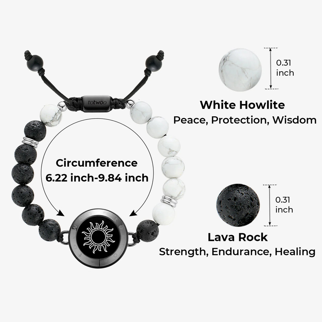 Sun & Moon Touch Armbänder mit Phantasmal Beads (Schwarz + Roségold)