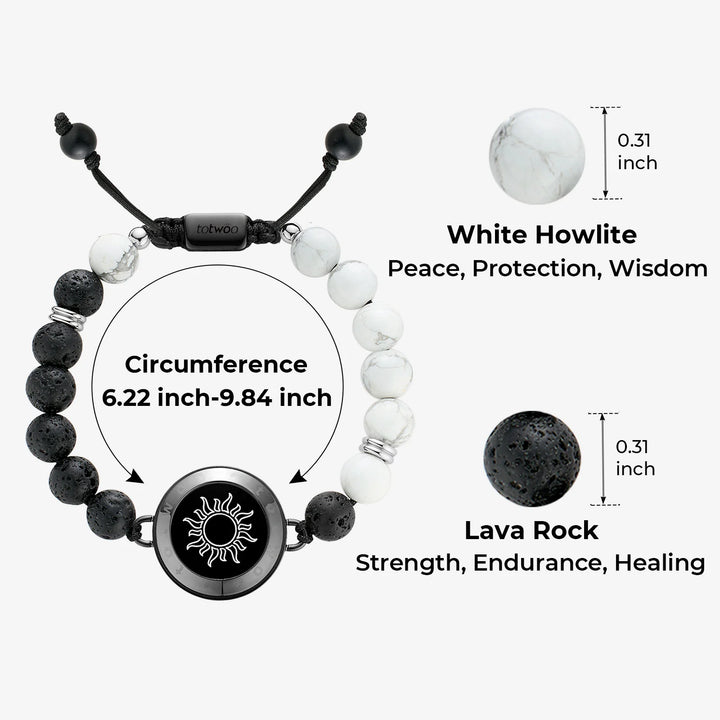 Sun & Moon Touch Armbänder mit Phantasmal Beads (Schwarz + Roségold)