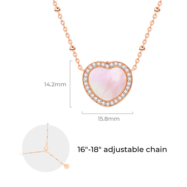Collier numérique Totwoo Memory avec chaîne de perles d'espaceur (argent rose 18 carats en or + et mère de Pearl)