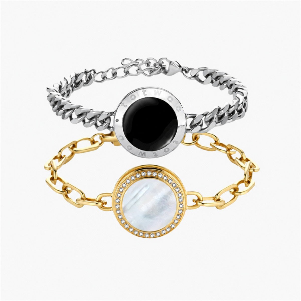 Soulmate Touch Armbänder – silberne kubanische und goldene Büroklammerketten