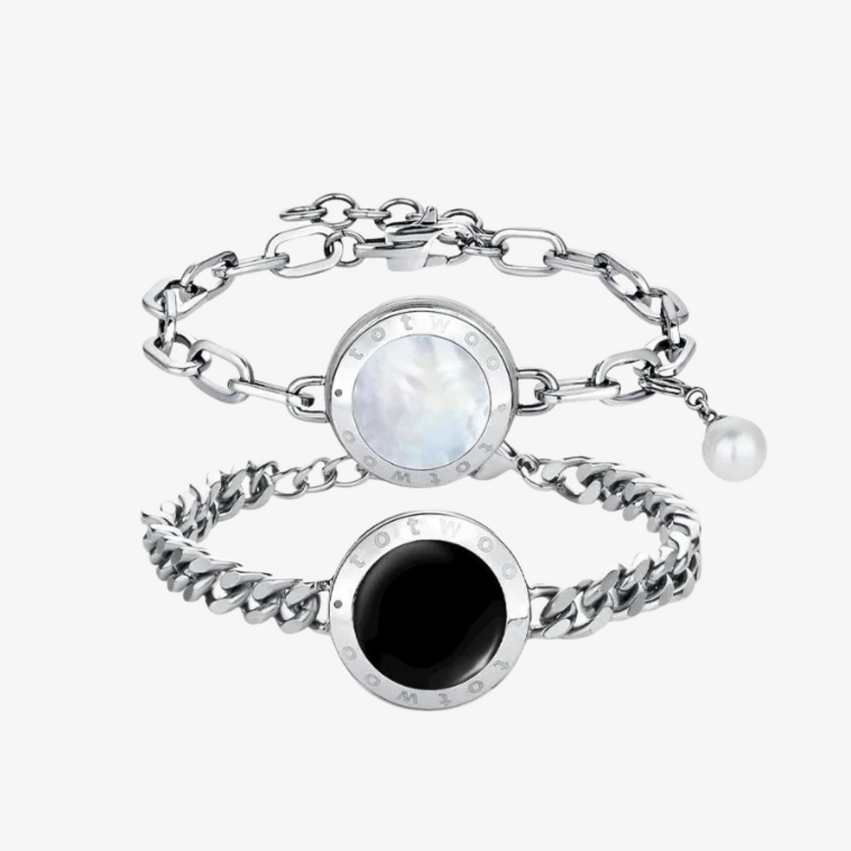 Totwoo Soulmate 2.0 smart couple bracelets in silver chain designs