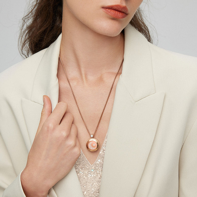 Moon Touch Necklace with Agate