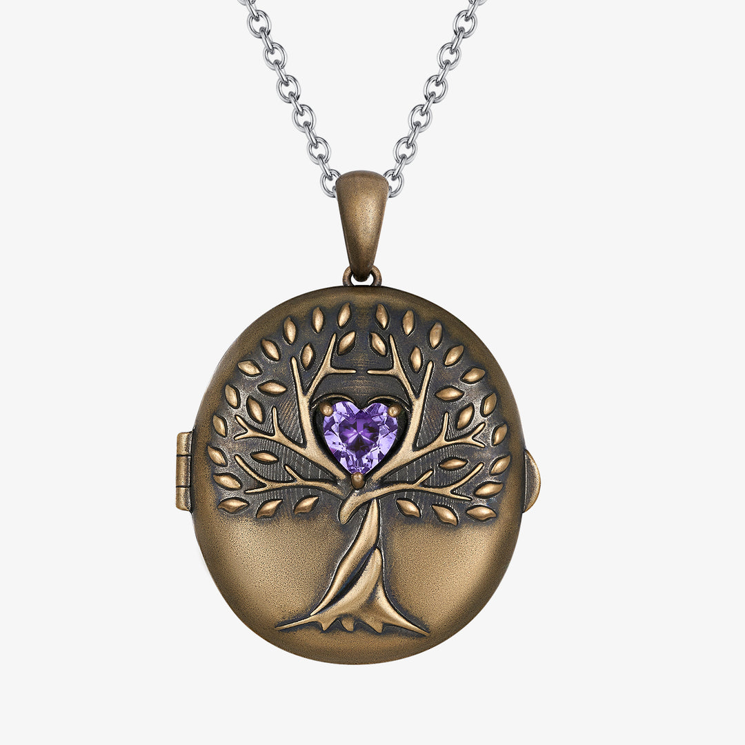 Vintage gold Tree of Life smart locket necklace