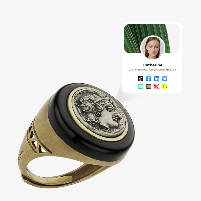 totwoo MEET Athena Greek Coin Smart Ring