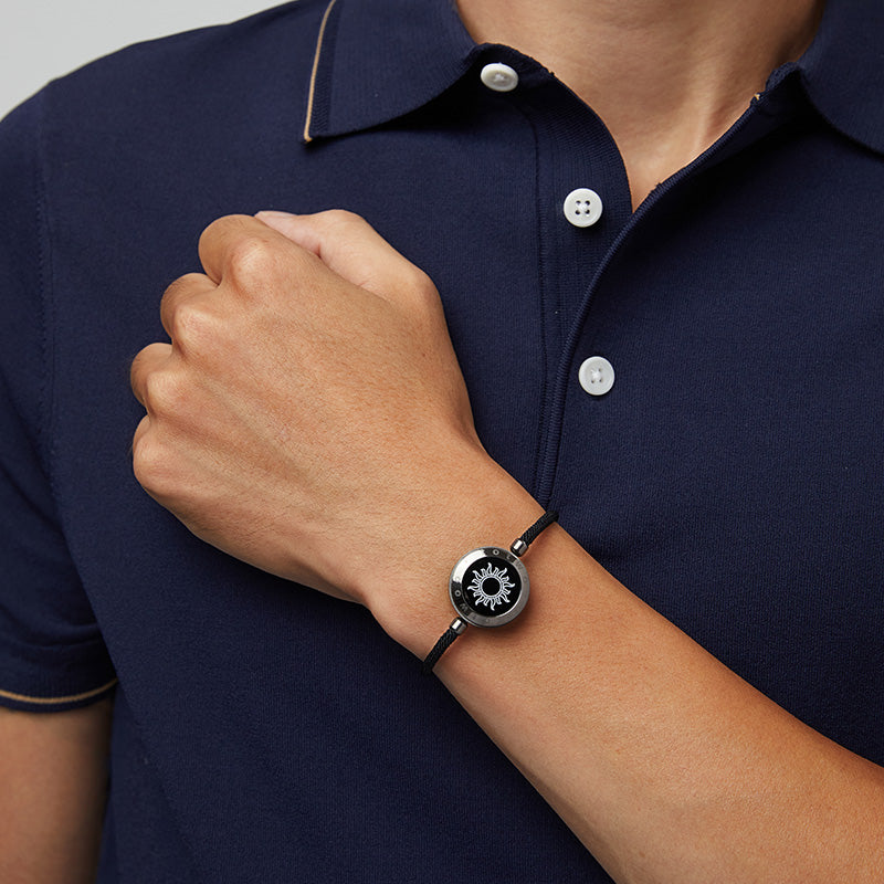 Sun & Moon Touch Pulseras con cuerda de Milán (negro+negro)