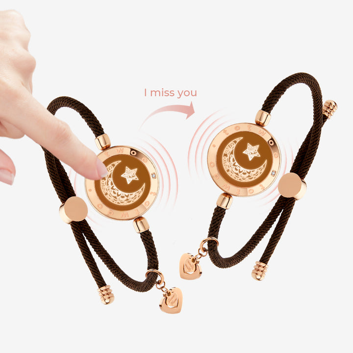 Moon&moon Intelligente Vibrationsarmbänder mit Mailänder Seil (Braun + Braun)