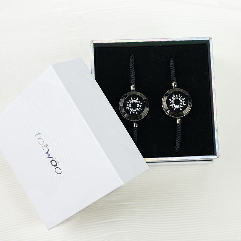 Sun & Moon Touch Pulseras con cuerda de Milán (negro+negro)