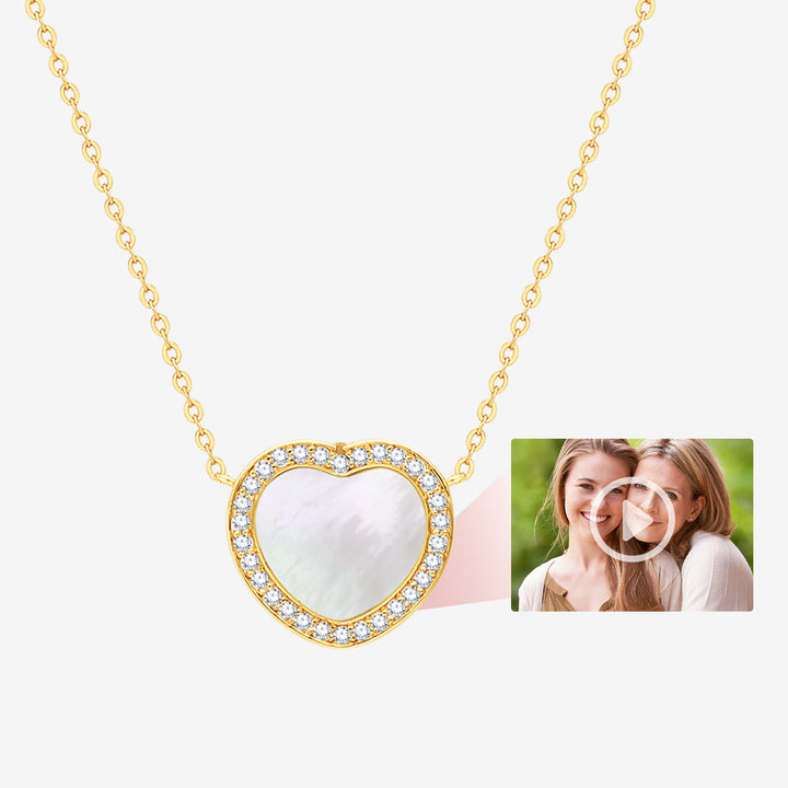 Totwoo MEMORY Digital Locket Heart Necklace(Gold)