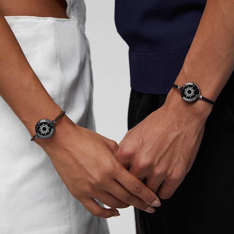 Sun & Moon Touch Pulseras con cuerda de Milán (negro+negro)