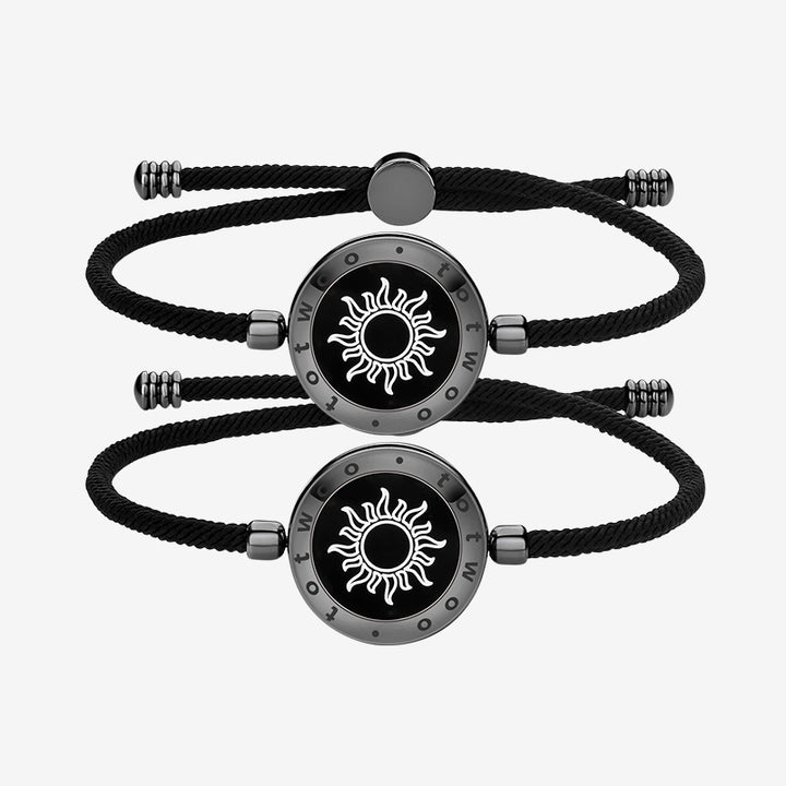 Sun & Moon Touch Pulseras con cuerda de Milán (negro+negro)