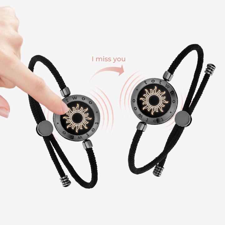 Sun & Moon Touch Pulseras con cuerda de Milán (negro+negro)