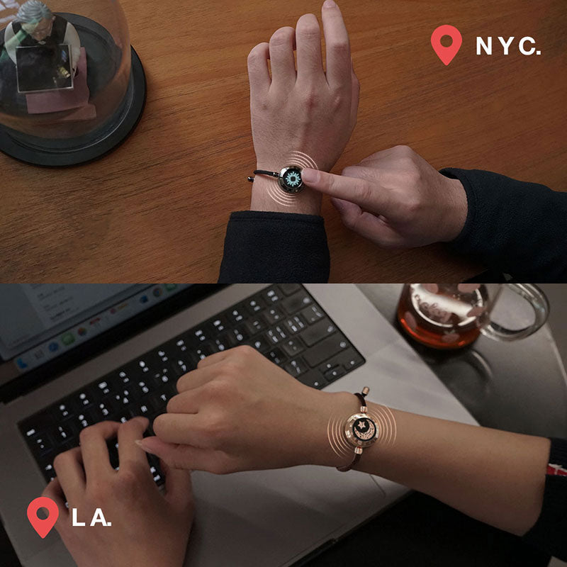 Sun & Moon Touch Bracelets with Milan Rope (Black+Brown)
